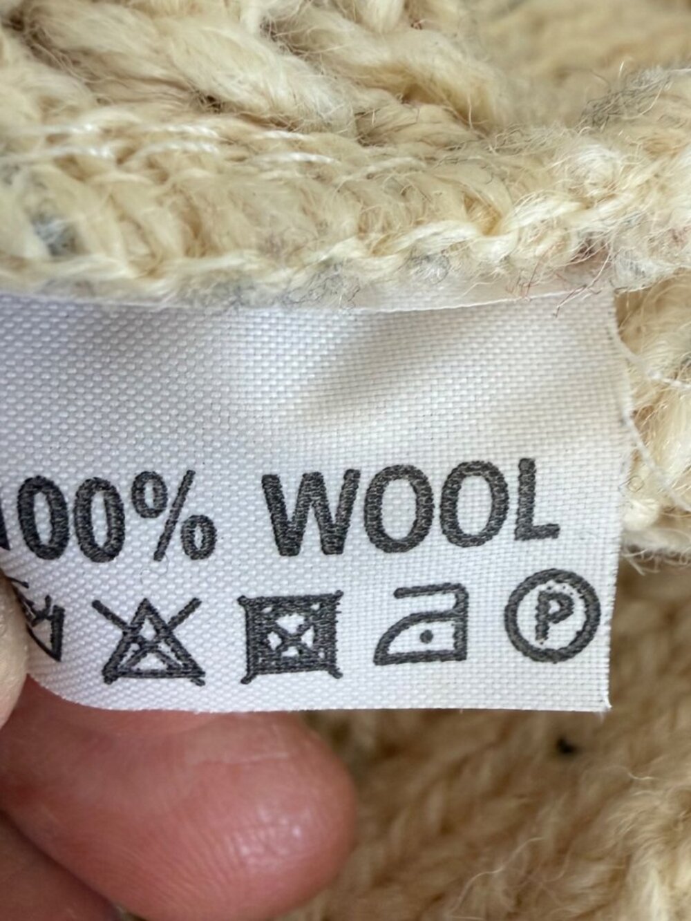 Western Island Men's Fisherman Sweater M Cable Knit Wool Ireland Pullover Cream - Picture 5 of 8